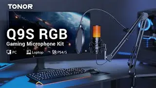 Конденсаторный USB-микрофон TONOR Q9S RGB для игр, стриминга, YouTube, подкастов, пения