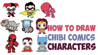 How to Draw Chibi Superheroes easy for kids step by step drawing tutorial (cute / kawaii)