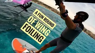 a fun round of wing foil with two friends from the ION Club Costa Calma Fuerteventura.