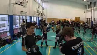 Kixckboxing training in group