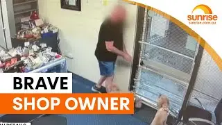 Brisbane shop owner fights off hammer attack with machete | Sunrise