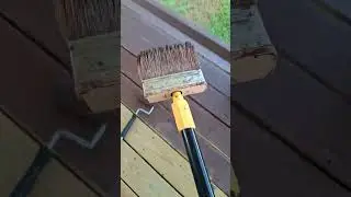 EASY WAYTO STAINING THE DECK IS BY BRUSH . # THAT MY EXPIRENCE