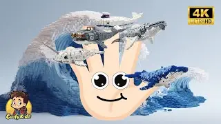🧱 Whale Finger Family | LEGO Whale Song for Kids | Learn Whale Names