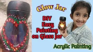 ✨️DIY Easy Painting on Glass Jar || Turn coffee bottle into Home Decor 🏮💫