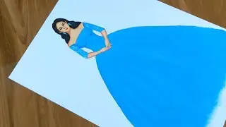 How to draw a girl in a dress / Fashion illustration drawing / Fashion design Illustration