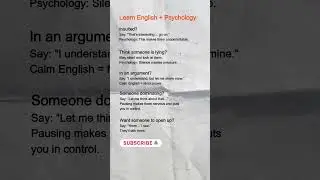 Learn English with Psychology Tricks | Smart English Phrases