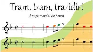 Tram, tram, traridiri – Flauta Doce – Partitura Colorida