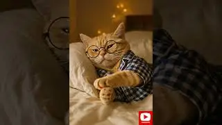 Sleepy Orange Tabby Cat in Pajamas 💤 | Hyper-Realistic 4K Cozy Morning Scene