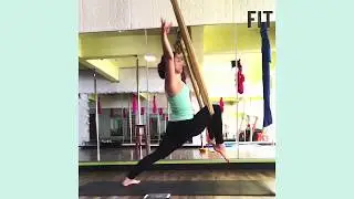 Basic standing and floor base aerial workout with hammock - Aerial Yoga - FIT1FIT.com