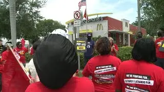 McDonald's workers in Florida strike for $15 minimum wage | AFP