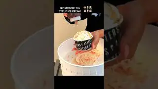 Would you try ELF&rsquo;S SPAGHETTI 🍝 MAPLE 🍁 SYRUP ICE CREAM?! 🍦 #foodbeast #foryou #foru #fyp #chris