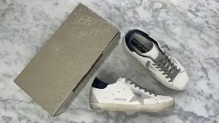 Golden Goose Super Star With Suede Star and Blue Heel Tab Review #review #unboxing #shoes #sneakers