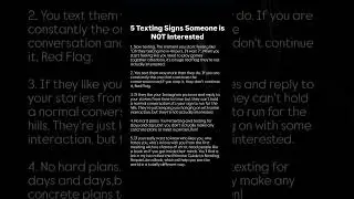 5 Texting Signs Someone is not Interested #psychology #relationships