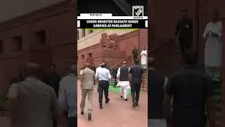 Defence Minister Rajnath Singh arrives for Parliament Monsoon Session