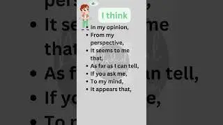 I think | Synonyms of I think #vocabulary #shorts