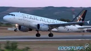 Beautiful Evening Takeoff - Croatia Airlines Star Alliance - Airbus A319 - Split airport SPU/LDSP