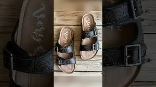 Floral Print Western Sandal Chocolate