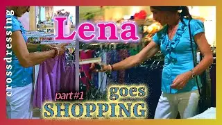 Crossdresser Lena goes shopping for pantyhose and headband - transvestite dressing part1