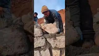 Cement stone wall building process