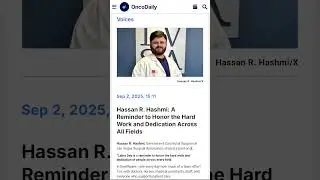 Grateful to see my reflections on #laborday published by @OncoDailyTV.  #Teamwork #PatientsFirst