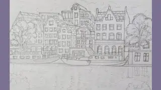 How to draw beautiful Amsterdam Netherlands drawing tutorial #howto #drawing #amsterdam #tutorial