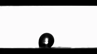 Liquid water droplet oscillation in the shearing gas flow (10X slowed down)