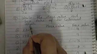 Class- 3rd maths # exercise 1.1#Topic -face  value, place value  #viral 