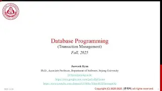 [12-1] 2025-2 Database Programming - Query Processing 2