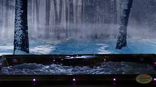 ASMR Hot Tub Snow Fall (ambient white noise bubbling spa)