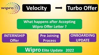 Wipro Turbo offer Details || Internship offer || PJP/PBL || Onboarding update|| #Wipro Elite 2022 ||