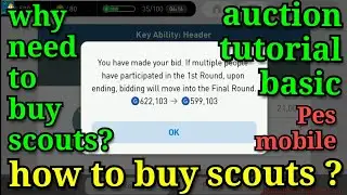 How to buy Scouts - AUCTION tutorial basic - (part 1)Pes mobile