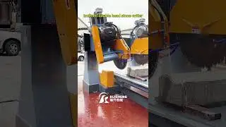 Inclined double head stone cutting machine #stonemachine