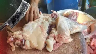Original Best Goat's Meat Cutting Video Shop | Fastest Best Mutton Cutting Skills By Shahin Bhai |