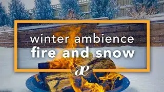 Cozy Winter Fire Ambience with Snow 4K &mdash; 10 Hours Outdoor Snowfall and Fire