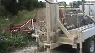 Borehole for a water well, reaching the water