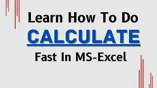 Learn How To DO Sum Fast In MS-Excel | EXCELZONE