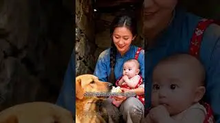 The dog has a little baby  😭~ Small wooden toys woodworking art skills wood crafts #shorts