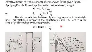 CONCEPT OF LOAD LINE AND OPERATING POINT