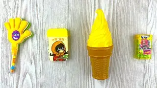 🌞🍋 ASMR Yellow Ice Cream Toy & Roblox Lemon Candy | Funny Lollipop Sweet Gum Unboxing