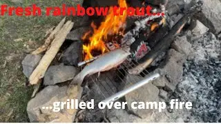 Grilled Trout over the Camp fire #fishingcamp #fishing #campfire_cooking