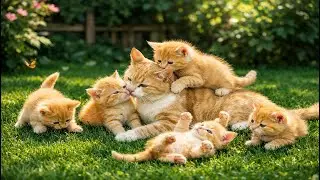 🍃🐱 Playful & Beautiful Kittens Enjoying Grass Time | Cute Cat Sounds | Cat Video