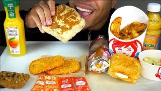 WENDY'S VS TACO BELL BREAKFAST EATING SOUNDS NO TALKING ASMR MUKBAN