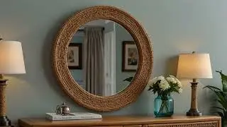 Export India/Rattan and Iron home decorative Mirror