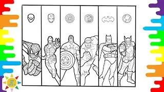 MEGA SPEED AVENGERS Coloring Pages | Spider-Man | Iron-Man | Iron -Man | Hulk | Thor | Batman
