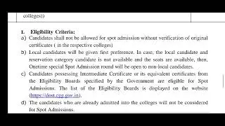 DOST 2025 SPOT admissions in Government degree colleges