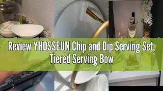 Review YHOSSEUN Chip and Dip Serving Set, Tiered Serving Bowl Set 2 Tier Serving Stand Ceramic Appet