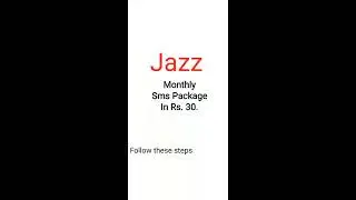 Jazz Monthly Sms Package In Rs 30-/