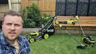 Ryobi 36v Garden tools range lawn mowing (ASMR VIDEO)