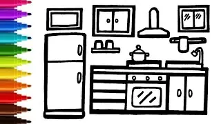 How to Draw Kitchen  | How to Draw Kitchen Easy | Kitchen Drawing Step by Step