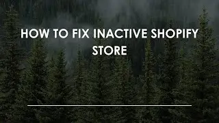 How To Fix Inactive Shopify Store